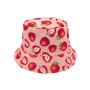 YAMEIZE Chapeau Seau Fraise pour Femme - Chapeau Fille Charlotte Aux Fraises Chapeau Seau Mignon Rose Plage été Extérieur