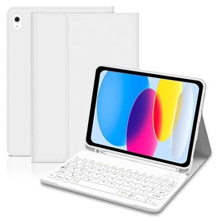 Lielax Clavier pour iPad A16 11ème Génération 11 Pouces 2025, iPad 10ème Génération 10.9” 2022-AZERTY Layout Clavier Magnétique