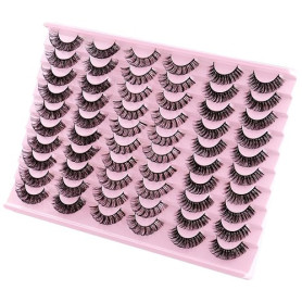 30 Paires de Faux Cils 3D pour Femmes, Cils Vaporeux en Faux Vison Moelleux, Faux Cils Épais, Cils Croisés en Désordre, Volume 3