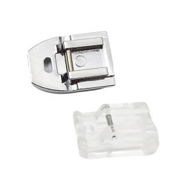 Lot de 2 Pieds de Biche pour Fermeture Éclair Invisible - Accessoires en Acier Inoxydable et Plastique Transparent, Système Snap