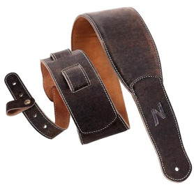 Nefelibata sangle de guitare de 3 pouces, en cuir pleine fleur avec rembourrage en mousse, pour guitare acoustique, basse et éle