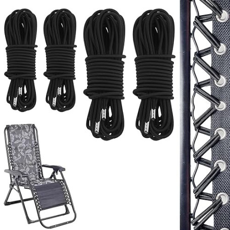 4 Pcs Corde Remplacement élastiques pour Chaise Longue Transat Pliante Inclinable Cordons de Remplacement de Chaise Zéro Gravité