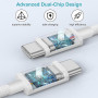 Câble USB C vers USB C pour iPhone 17/16/15/Pro Max/Plus,iPad Pro/Air/MacBook, [2M/Lot de 2] 60W Câble USBC Charge Rapide Nylon