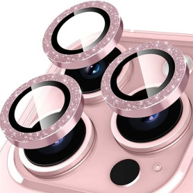 Oelrstfe Caméra Arrière Protection pour iPhone 14 Pro/14 Pro Max Verre Trempé,Pailleté Protecteur Objectif Lentille,9H Dureté HD