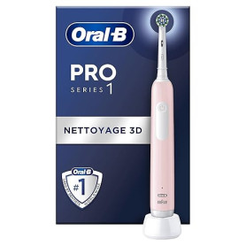 Oral-B Brosse à Dents Electrique Pro 1 avec Brossette de Rechange, Rose | 3 Modes de Nettoyage dont Douceur, Brossage avec des O