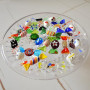 Yeskyltd Lot de 24 bonbons en verre de Murano faits à la main - Style vintage - Pour maison, fête, mariage, sapin de Noël, festi