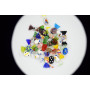 Yeskyltd Lot de 24 bonbons en verre de Murano faits à la main - Style vintage - Pour maison, fête, mariage, sapin de Noël, festi
