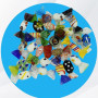 Yeskyltd Lot de 24 bonbons en verre de Murano faits à la main - Style vintage - Pour maison, fête, mariage, sapin de Noël, festi