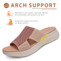 Uwowd Sandales Femme Été Confortables Claquettes Légères Ouvertes Pieds Chaussures Plage 36-42 EU