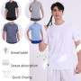 fovdtaa Lot de 5 t-shirts de sport pour homme à manches courtes et encolure ronde, matière perméable à l’air