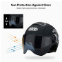 Ergocar Casque Ouvert Classique, Demi-Casque avec Pare-Soleil, Coque 709abs Combinée à Une Couche Tampon Eps pour Une Meilleure