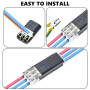 Lot de 20 Connecteur Etanche 3 Fils, Connecteurs Câble 3 Broches, Sans Dénuder, Connexion Rapide pour Fils 18-22 AWG, LED, Venti