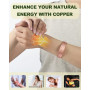 MagEnergy Bracelet en cuivre pour hommes et femmes, 100% cuivre pur, naturel, plein, non revêtu, fabriqué à la main, style tibét