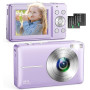 Appareil Photo numérique 1080p, Appareil Photo 44MP avec écran LCD de 2,4", Zoom numérique 16x et Fonction Anti-tremblement, App