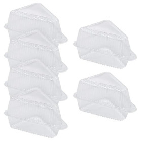 JIHUOO Lot de 100 récipients individuels en plastique transparent pour tranches de gâteau, sandwich, desserts, plats à emporter
