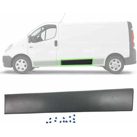 Baguette/Moulure de panneau arrière latérale gauche compatible avec Renault Trafic II, Opel Vivaro et Nissan Primastar | Install