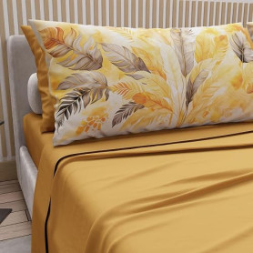 PETTI Artigiani Italiani - Parure de Draps en Coton pour Lit 1 Place et Demi avec Taies d'oreiller et Drap Housse 120x200, Motif
