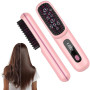 Go Brush Pro Brosse lissante pour cheveux chauffante,Brosse Lissante Sans Fil Portable écran LED, 3 températures chauffe rapide,