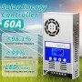 BuyWeek 60A Régulateur de charge solaire MPPT 12V/24V/36V/48V Contrôleur de Charge Solaire MPPT Écran LCD rétroéclairage, Max 18