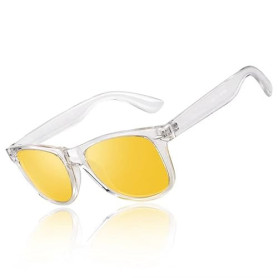 LINVO Lunettes de Soleil Polarisées pour Homme Femme Classique Lunettes de Conduite Anti-UV Lunettes de Soleil Design Rétro des