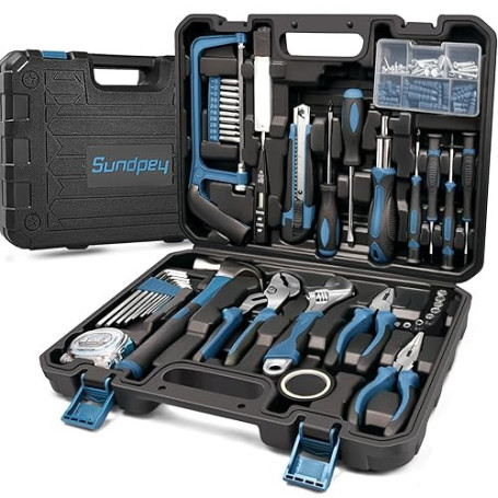 Sundpey Malette à Outils 148 Pièces - Caisse à Outils Complète Portable avec Tournevis et Pinces - Kit d’Outils Idéal pour Maint