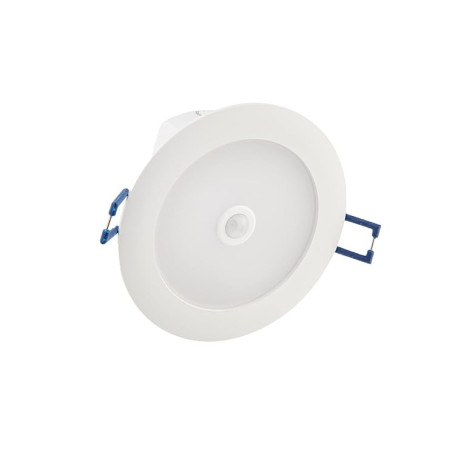 HUBER Downlight LED 6 W 900 lm Blanc Chaud avec Détecteur de Mouvement PIR - Spot Encastrable - 86 mm - IP20 - Intérieur - 3000
