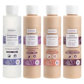 KIT DE LISSAGE AU TANIN A L’EXTRAIT DE RAISINS - 0% SILICONE- 0% SULFATE - 0% FORMALDEHYDE - Fabriqué en France - 600ml (4x150ml