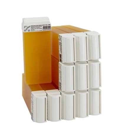EpilWax - Roll On Cire Epilation au Miel - Jambes, Aisselles, Corps - Facile à étaler et à Retirer - Lot de 12 Recharges/Cartouc