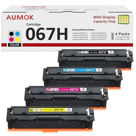 AUMOK 067H 067 Toner Compatible pour Canon 067H 067 pour Canon i-SENSYS MF655CDW Toner MF657CDW LBP631CW LBP633CDW MF651CW Carto