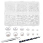 TOAOB 5000pcs 2mm à 8mm Demi Rond Dos Plat Blanc Perle ABS Cabochons pour Artisanat DIY Fabrication de Bijoux et Clothing Décora