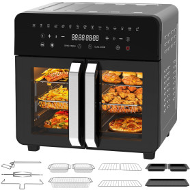 Dewelling Air Fryer Dual Zone 23L – XXL Friteuse à Air avec séparateur amovible, Friteuse sans huile avec portes French Door, 15