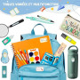 LEMESO Étiquettes Fournitures Scolaires Autocollantes Personnalisées 290PCS, 3 Tailles (0,8x4,8cm, 2,9x4,8cm, 2x2,9cm) pour Styl