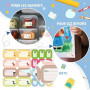 LEMESO Étiquettes Fournitures Scolaires Autocollantes Personnalisées 290PCS, 3 Tailles (0,8x4,8cm, 2,9x4,8cm, 2x2,9cm) pour Styl