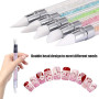 Hanyousheng Pinceaux en Silicone Nail Art, 5 Pcs Sculpture Stylo Kit, Silicone Nail Art Sculpture Pen, Double Tête Pinceaux Nail
