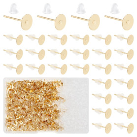 UNICRAFTALE Environ 500 Pcs Boucles d'Oreilles en Or avec écrous d'oreille en Plastique 304 Boucles d'Oreilles en Métal Hypoalle