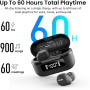 TOZO NC9 Écouteurs Bluetooth 5.3 sans fil avec ANC hybride jusqu’à 45 dB, micro clair à 6 microphones ENC pour les appels profes