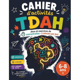 Cahier d’activités TDAH en couleur (6–8 ans): Jeux et exercices de concentration – 5 minutes par jour pour améliorer l’attention
