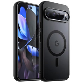 JETech Coque Magnétique pour Google Pixel 9/9 Pro 2024, Compatible avec MagSafe, Étui Housse Antichoc à Dos Translucide Mat (Noi