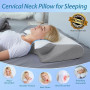 HOMCA Oreiller Ergonomique Cervical à Mémoire de Forme, Gris, 60x40x12/14cm | 2 en 1 Oreiller pour la Nuque, Coussin pour Dormir