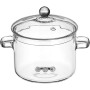 Operitacx Casserole en Verre de 1,9 L Avec Couvercle - Transparent Pour Pâtes, Soupe, Lait, Thé et Salade