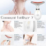 Appareil Anti Rides Visage, 3 Modes EMS Appareil de Gua Sha Visage, Appareil de Massage Visage 7 Couleurs, Chauffable 45°C Guash