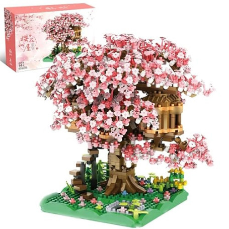 Sakura Arbre Maison Construire Bloc, 12580 Pièces Ensemble de Construction Cabane dans Les Arbres, Sakura Botanical Collection B