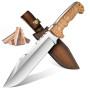 Purple Dragon Couteau de Survie Extérieur - Couteau à Soie Pleine avec Gaine- Couteau à Dos Renforcé – Idéal Cadeau pour Homme