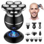 ETENTOUS Rasoir Tete Chauve Homme, 7D Rasoir Électrique Homme- 6 en 1 Tondeuse Crane Chauve- Humide/Sec Étanche IPX7 pour Hommes