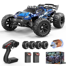 Womaqu Voiture Télécommandée Adulte 1:14 RC 4x4 40 km/h Tout-Terrain Étanche, Camion RC avec 2 Batteries 7.4V 1300mAh 6 lumières