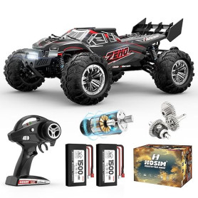 Hosim 1:10 Voiture télécommandée pour adultes, 48 + KM/H Buggy RC 4WD à haute vitesse avec 2 batteries 7,4 V 1500 mAh, voiture é