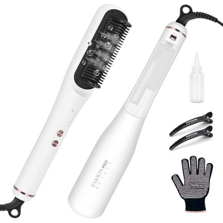 Pro Steam Brosse lissante PARWIN PRO BEAUTY 3 en 1 avec voyant LED, technologie ionique et vapeur pour un double entretien, rédu
