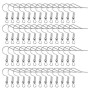 TOAOB 100pcs Crochet de Boucle D'oreille Argent en Acier Inoxydable Fil d'oreille Crochets avec Boule Ressort Hypoallergénique p