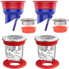 4 Pièces Clapet Anti Odeur Douche WISIRENT, 2 Pièces 35-52mm 2 Pièces 33-50mm Anti Odeur Douche, Bouchon Anti Odeur Douche Noyau
