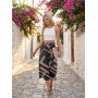 PrinStory Pantalon d'été léger pour femme - Taille haute - Culotte d'été décontractée - Pantalon palazzo à jambes larges - Avec 